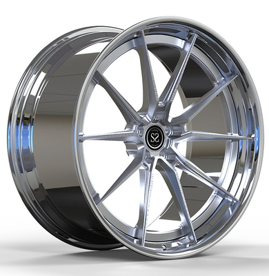 20X10.5 22x12 Polish Two Piece Forged Wheels Aluminium Alloy Untuk Audi RS5