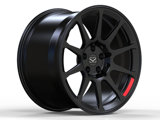 Matte Black Monoblock Forged Car Wheels 20 Inch Untuk Audi R8 Aluminium Alloy Velg