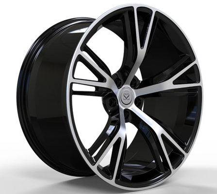 20 Inch Black Machined Face T6 One Piece Forged Wheels Untuk Bmw X5 X6