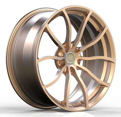 Gold Painted 20X9 One Piece Forged Wheels Untuk BMW 520d F10 2014