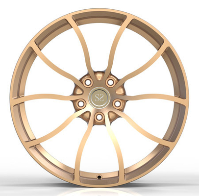 Gold Painted 20X9 One Piece Forged Wheels Untuk BMW 520d F10 2014