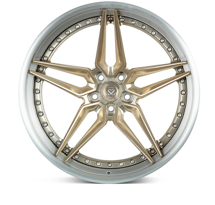 Custom Double 5 Spoke 3 Piece Forged Wheels Untuk Porsche Audi RS6 21x11.5