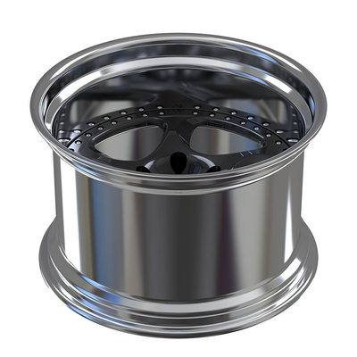 Untuk GT4 2-PC Forged Aluminium Alloy Velg Staggered 19 20 inch Polish Barrel Gloss Black Disc Wheels