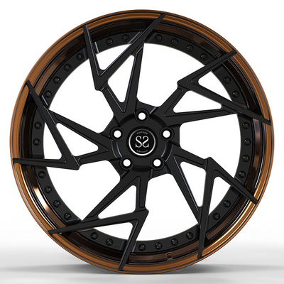 Velg Alloy 2 Piece Forged Wheels Black Disc Polished Bronze A3 19 Inch Tuning