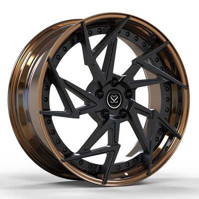 Bronze Black Disc 2 Piece Forged Wheels Staggered 19 21 Inch Cocok Untuk Lamborghini