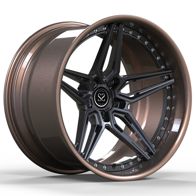 Bronze Grey 2 Piece Wheels Untuk Camaro Staggered 19inch Alloy Car Rims