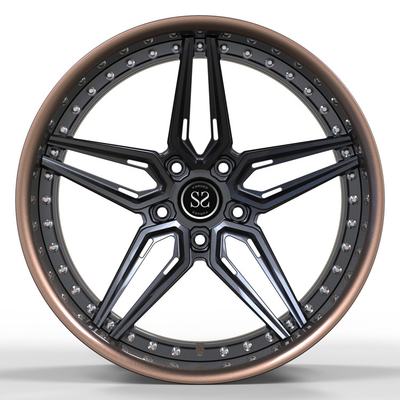 Bronze Grey 2 Piece Wheels Untuk Camaro Staggered 19inch Alloy Car Rims