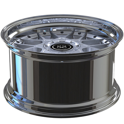 A6061 Aluminium Forged Wheels 2 Piece In Sliver High Gloss Dipoles Untuk Mobil GT yang Disesuaikan