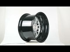 Velg Tempa 2-PC Kustom dengan Laras Hitam Gloss dan Cakram Perak dari 18~24 inci