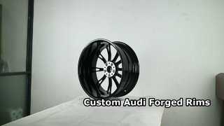 Pelek Tempa Audi Custom 1-PC Gloss Hitam+Wajah Pemotongan Berlian