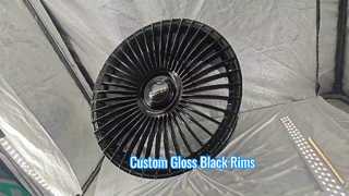 Pelek Tempa 1-PC Kustom Hitam Gloss 17~ 24 inci dengan Tutup Mengambang