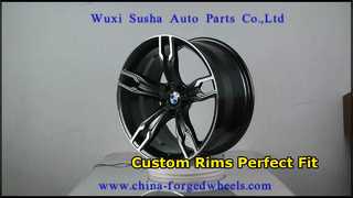 Pelek 1-PC Kustom Wajah Jari-jari Mesin Hitam Satin