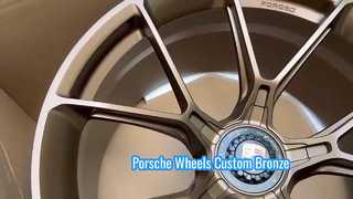 Roda 1-PC Perunggu Porsche Satin Terkunci Tengah Palsu