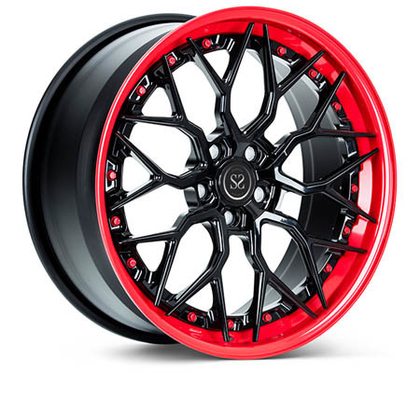 Red Lip Gloss Spoke 3 Piece Forged Wheels Alloy Rims 5X114,3 5X108 Untuk Ferrari 488