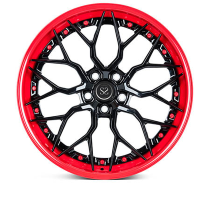 Red Lip Gloss Spoke 3 Piece Forged Wheels Alloy Rims 5X114,3 5X108 Untuk Ferrari 488