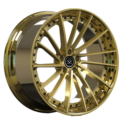 Aluminium Dipoles 2 Piece Forged Wheels Gold Barrel Centers Disc Untuk Pelek Mobil Audi A7