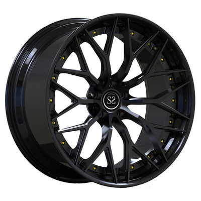 19inch Black 2 Piece Forged Wheels Aluminium Untuk Pelek Mobil Penumpang BMW M2