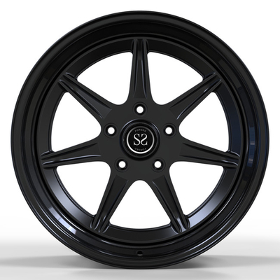 19inch Matte Black 2 Piece Forged Wheels Disc Gloss Black Lip Untuk Porsche Mewah