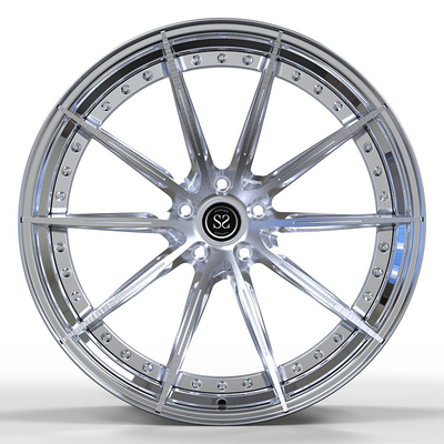21x10.5 5 X112 2 Piece Forged Wheels Clear Brushed Disc Aluminium Alloy Rims