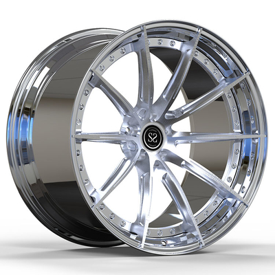 21x10.5 5 X112 2 Piece Forged Wheels Clear Brushed Disc Aluminium Alloy Rims