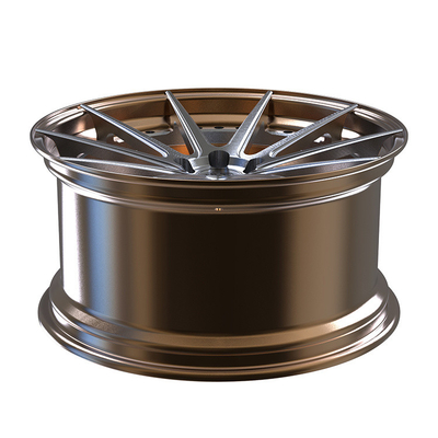 Bronze Polished Lip 2 Piece Forged Wheels Brushed Gun Metal Spokes Disc Untuk Mobil Kustom Audi S6