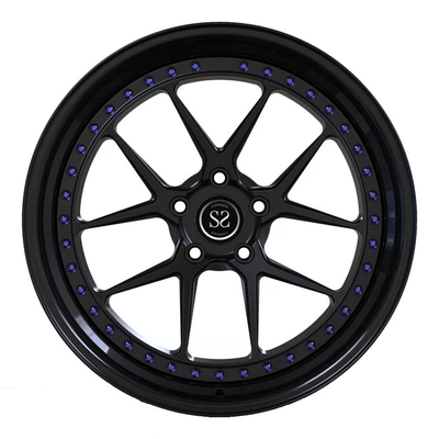 Matte Black 2 Piece Forged Wheels 19inch Discs Gloss Black Lips Untuk Velg Toyota Supra