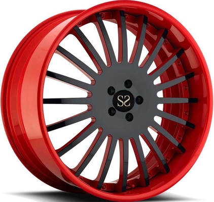 21x9 3PC Forged Wheels Velg Red Barrel Black Face Untuk Lamborghini Aventador
