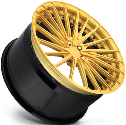 Gold Brush Spokes 2 Piece Forged Wheels Untuk Mercedes Benz Glc 20inch Rotational Polish Stepped