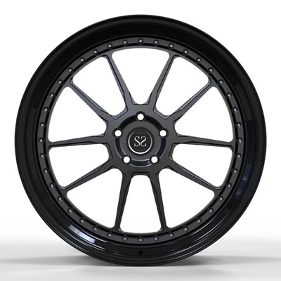 Grey Disc Forged 2 Piece Wheels Gloss Black Lips untuk Pelek Kustom BMW 750i 20 inci