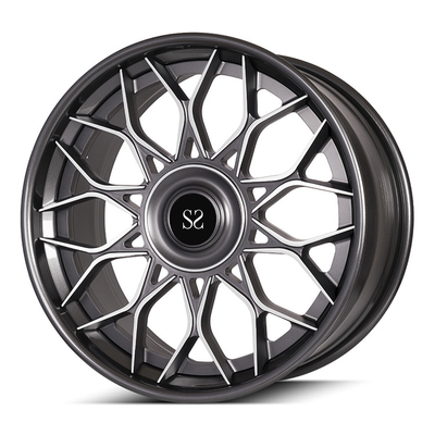 Grey Machined Face 3PC Forged Wheels Custom 22inch Rims Untuk Tesla Model 90mm