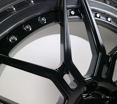 Gloss Black Disc Forged Wheel Rims Polished Lip 5x112 5x120 Untuk Mercedes Benz BMW