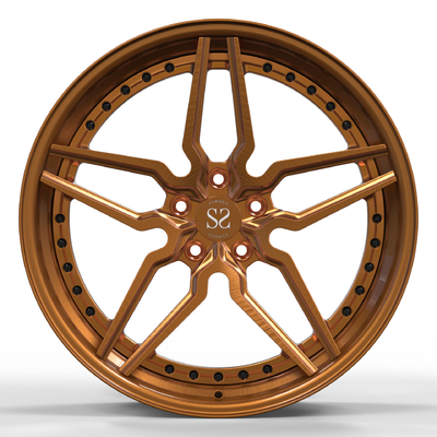 Brushed Bronze Gold 2 Piece Forged Rims Wheels 5x120 5x112 5x130 5x108