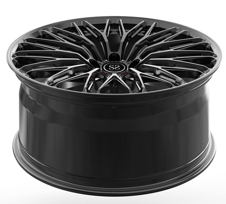 Bugatti Veyron Wheels Alloy Aluminium Dipotong 20 dan 21 &quot; Gloss Hitam