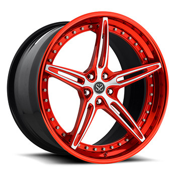 Red Machine Face 3 Piece Wheels 5x112 5x120 Untuk Bentley