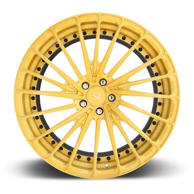 Porsche Forged Wheels 22 inci lukisan emas paduan aluminium 2 buah pelek roda tempa 5x112 5x130