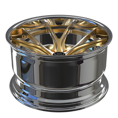 20x11 5x112 Barel Pusat Dipoles Brushed Golden Rims Untuk S5 Deep Concave Monoblock Car Wheel