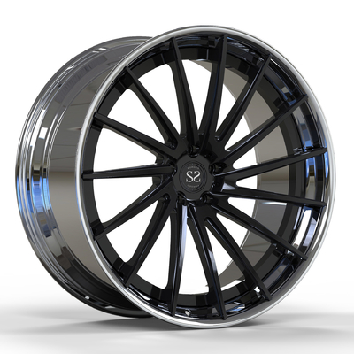 2 Piece Disc Black Barrel Dipoles Aluminium Alloy Wheels Untuk Mercedes Benz C63 Forged Rims