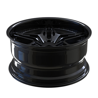 5x120.65 Gloss Black 2 Piece Forged Wheels Velg Aluminium Alloy 22 Inches
