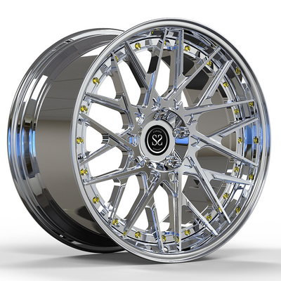 6061-T6 Polish 2-PC Forged Alloy Rims Cocok Untuk Mercedes E63S Staggered 21 22 Inches 5x112