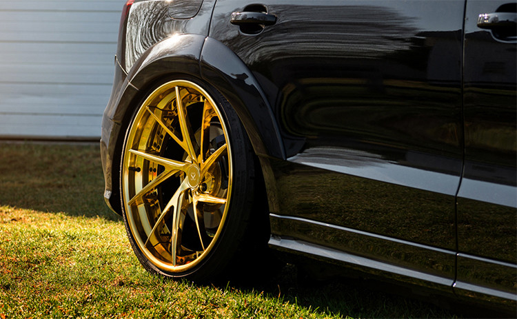 High Polish Lips 2 Piece Forged Wheels untuk Audi RS6 20inch Brush Gold Custom Rims