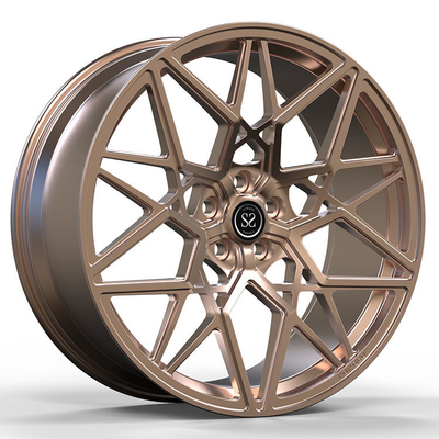 Gold Centers Monoblock 1 Piece Forged Wheels Untuk Pelek Aluminium Paduan Mobil Penumpang