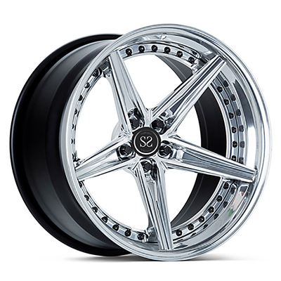 5 Spoke 3 PC Forged Wheels Alluminum Alloy Rims 18 19 20 Inches Untuk BMW Porsche