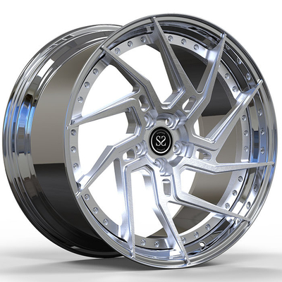 Center Spoke Barrel 2 PC Forged Wheels Brushed Dipoles Untuk BMW Audi Porsche