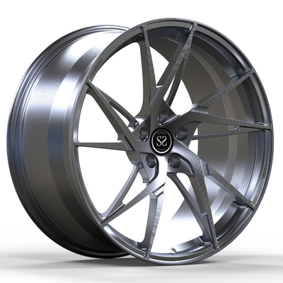 21 Inch Monoblock 1 Buah Roda Ditempa Aluminium Arah Disikat Hitam