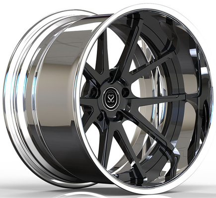 Custom Forged 2-PC 6061-T6 Aluminium Alloy Rims Black Face Dipoles Barrel 18 Inches