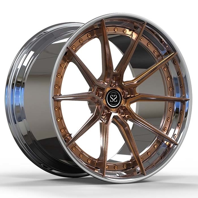 Kustom 2-PC Forged Aluminium Alloy Rims Bronze Face Dipoles Barrel 18 19 Inches