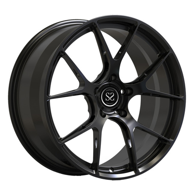 Black Spoke 1 PC Forged Wheels 19inch Staggered Untuk Pelek Mobil Mewah Audi S4