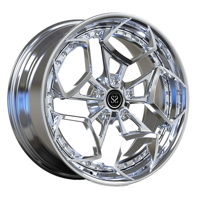 19inch Forged 2 PC Wheels Polished Disc Lip Untuk Pelek Mobil Mercedes Benz A35 Mewah