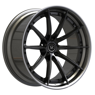 Dipoles 2 Piece Forged Wheels 19 Inch Staggered Grey Spokes Untuk Volkswagen Stepped Lip Rims