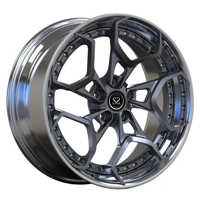Custom Polish 2 Piece Forged Rims Wheels 20inch Untuk Mercedes Benz A35 Grey